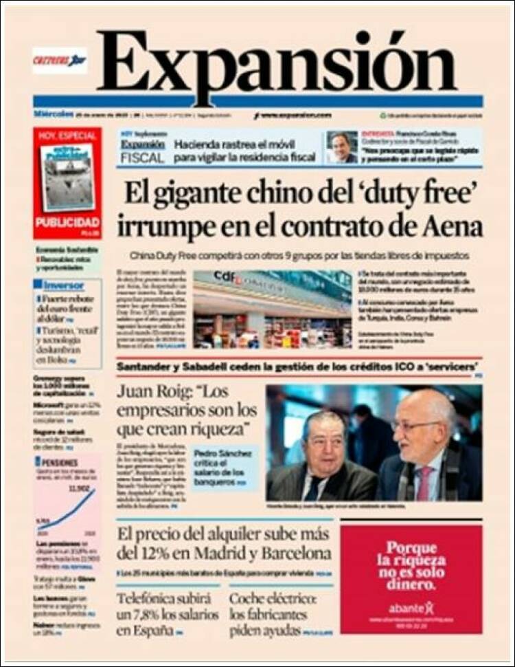 Portada de Expansión (Espa&ntilde;a)