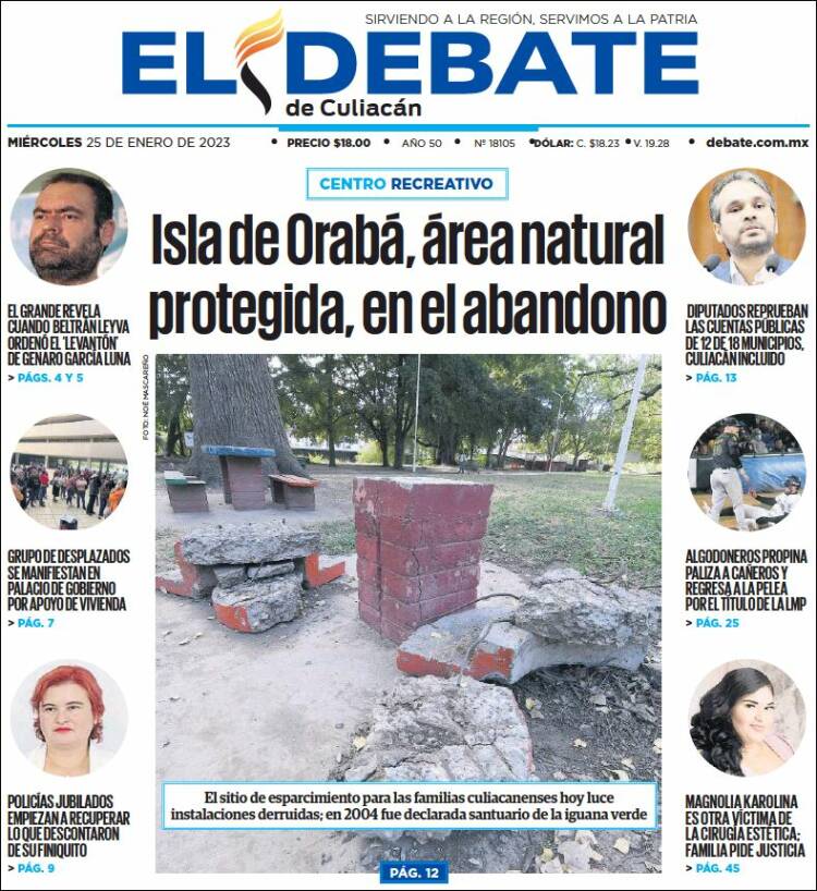 Portada de El Debate de Culiacán (México)