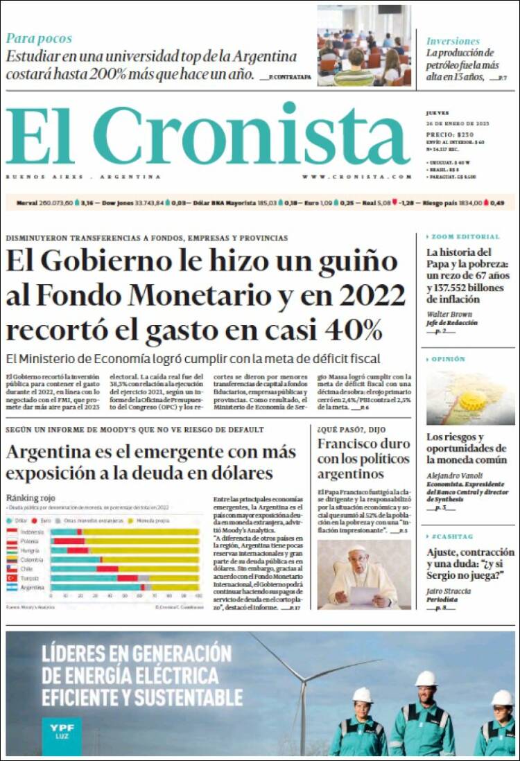 Portada de El Cronista Comercial (Argentina)