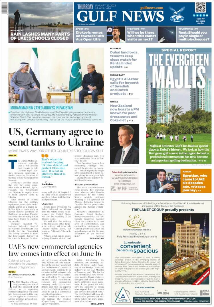 Portada de Gulf News (Asie-Pacifique)