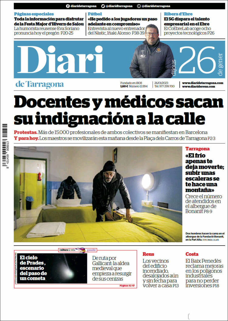 Portada de Diari de Tarragona (España)