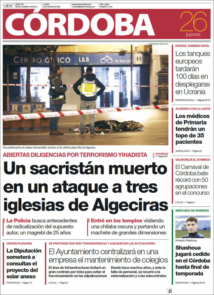 Portada de Diario de Córdoba (España)