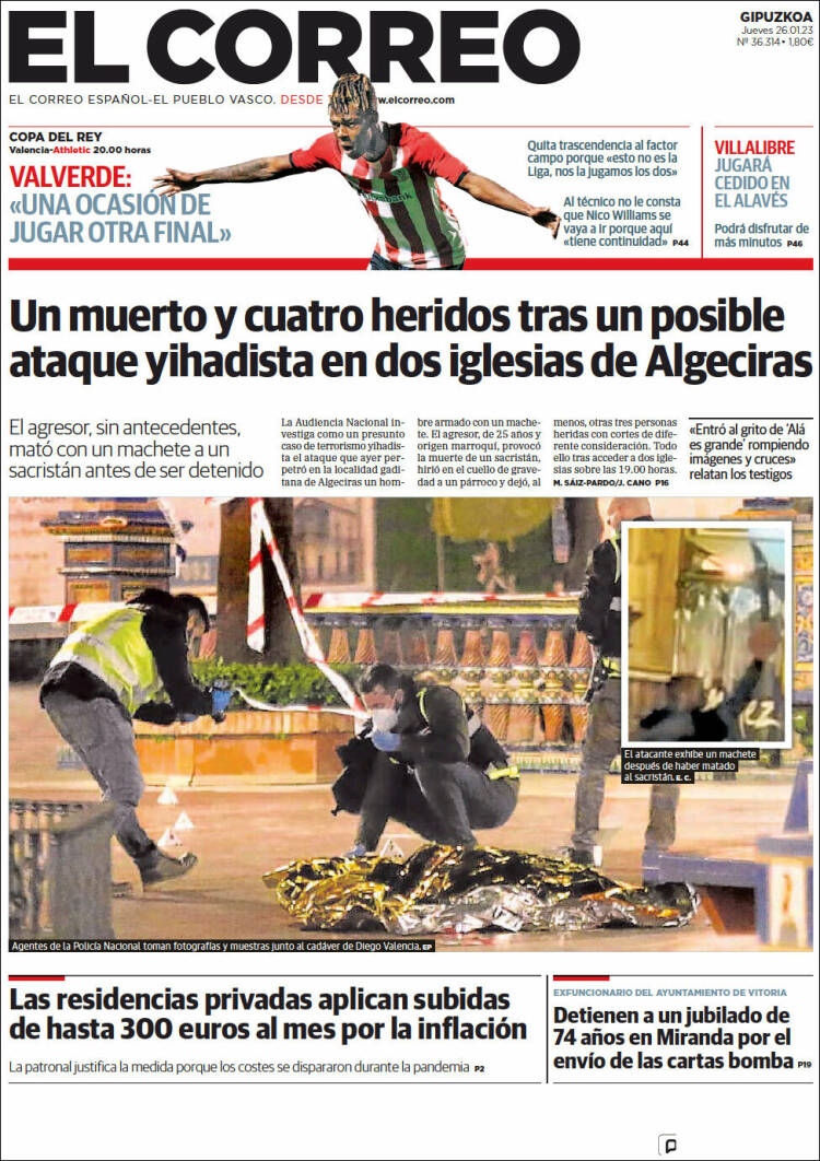 Portada de El Correo - Guipuzcoa (Spain)