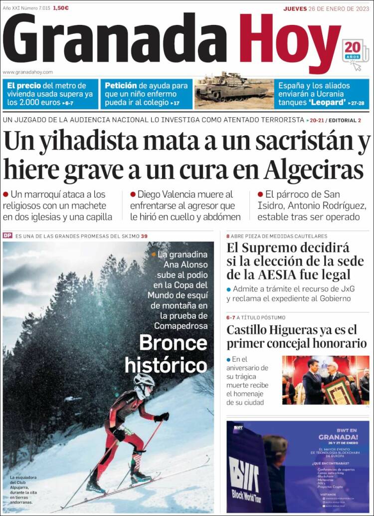 Portada de Granada Hoy (España)