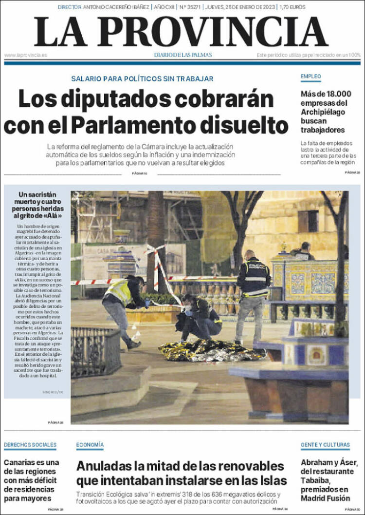 Portada de La Provincia (España)