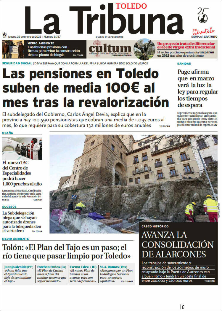 Portada de La Tribuna de Toledo (España)