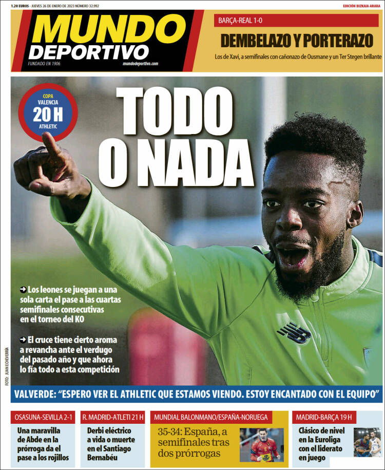 Portada de Mundo Deportivo Bizkaia (España)