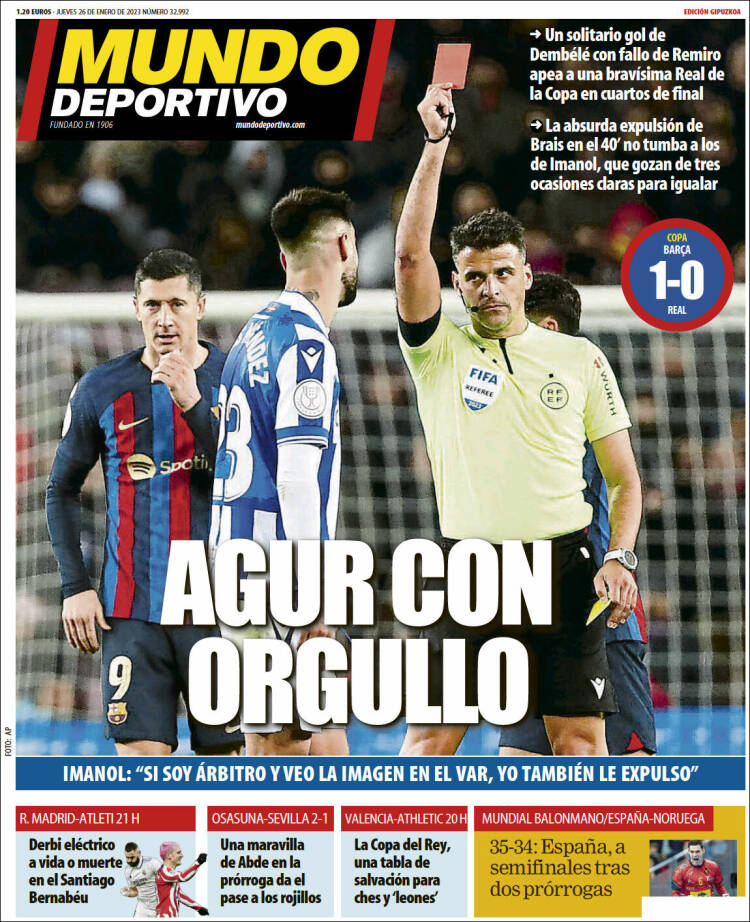 Portada de Mundo Deportivo Gipuzkoa (España)