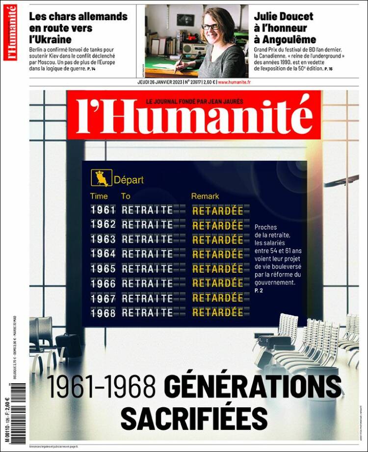 Portada de l'Humanite (Francia)