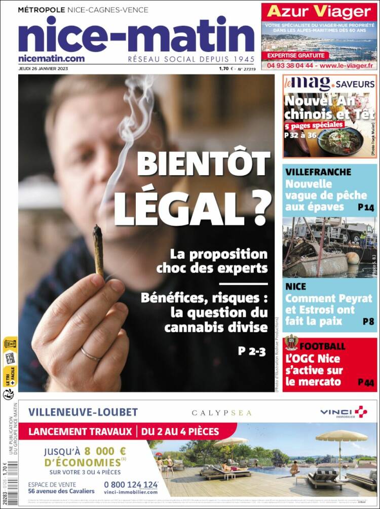 Portada de Nice-Matin (Francia)