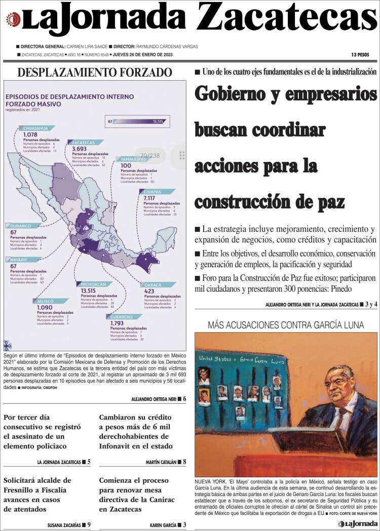 Portada de Jornada de Zacatecas (México)