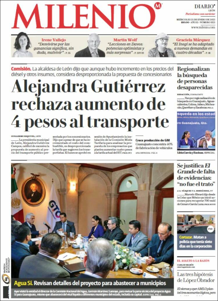 Portada de Milenio de León (México)