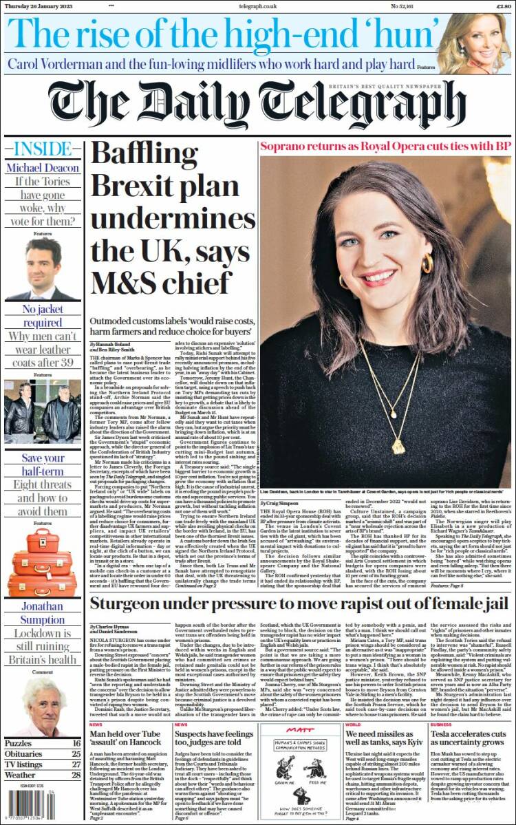 Portada de Daily Telegraph (United Kingdom)