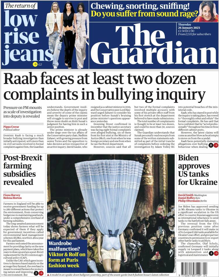 Portada de The Guardian (United Kingdom)