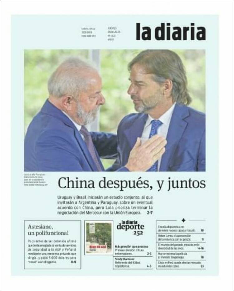 Portada de La Diaria (Uruguay)