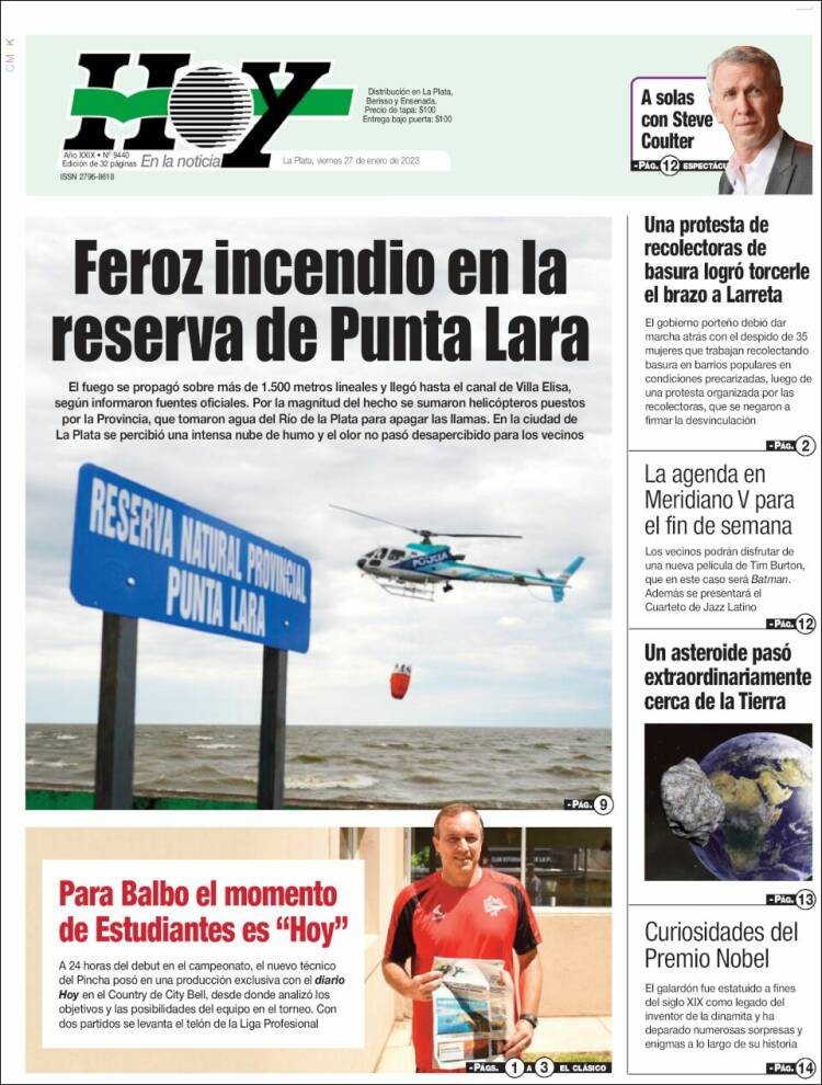 Portada de Diario Hoy (Argentina)