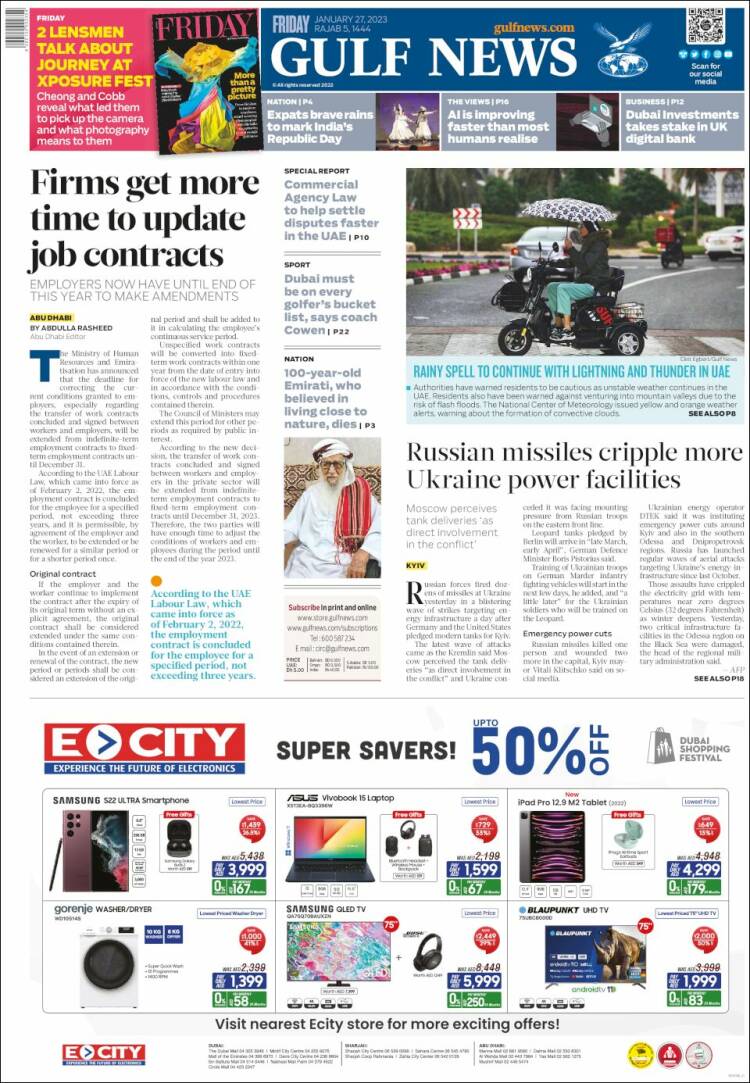 Portada de Gulf News (Asie-Pacifique)