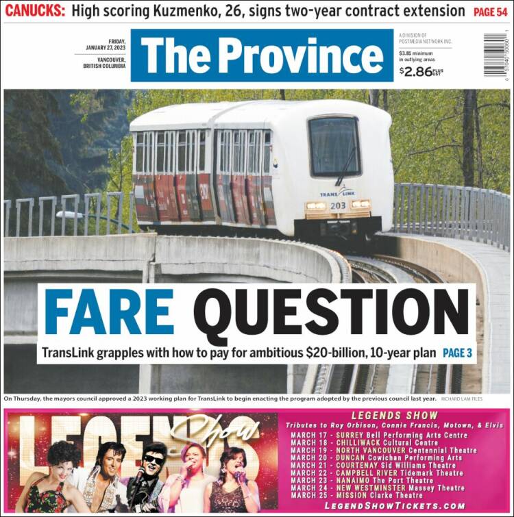 Portada de The Province (Canada)