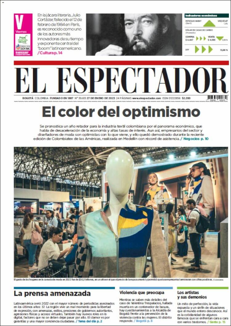 Portada de El Espectador (Colombia)