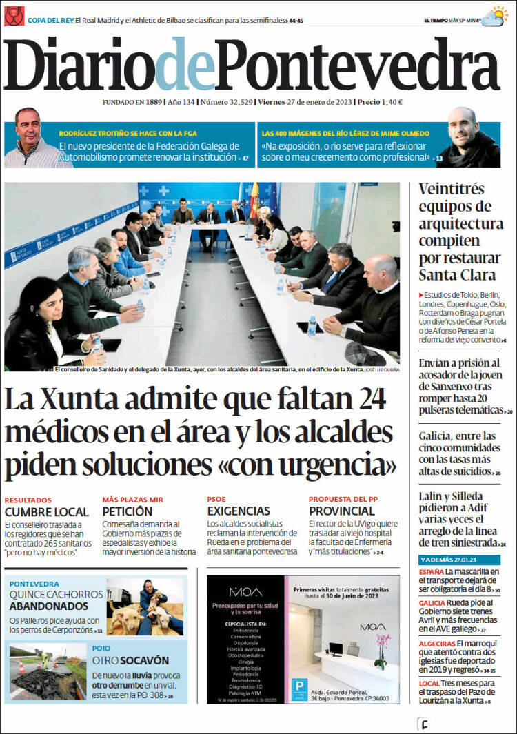 Portada de Diario de Pontevedra (Spain)