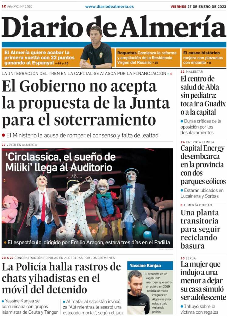 Portada de Diario de Almería (Spain)
