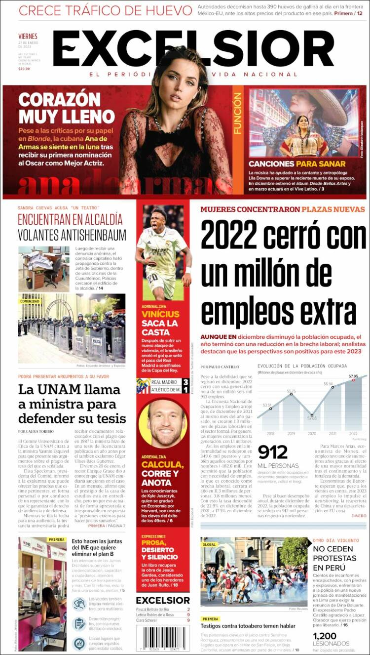 Portada de Excelsior (México)