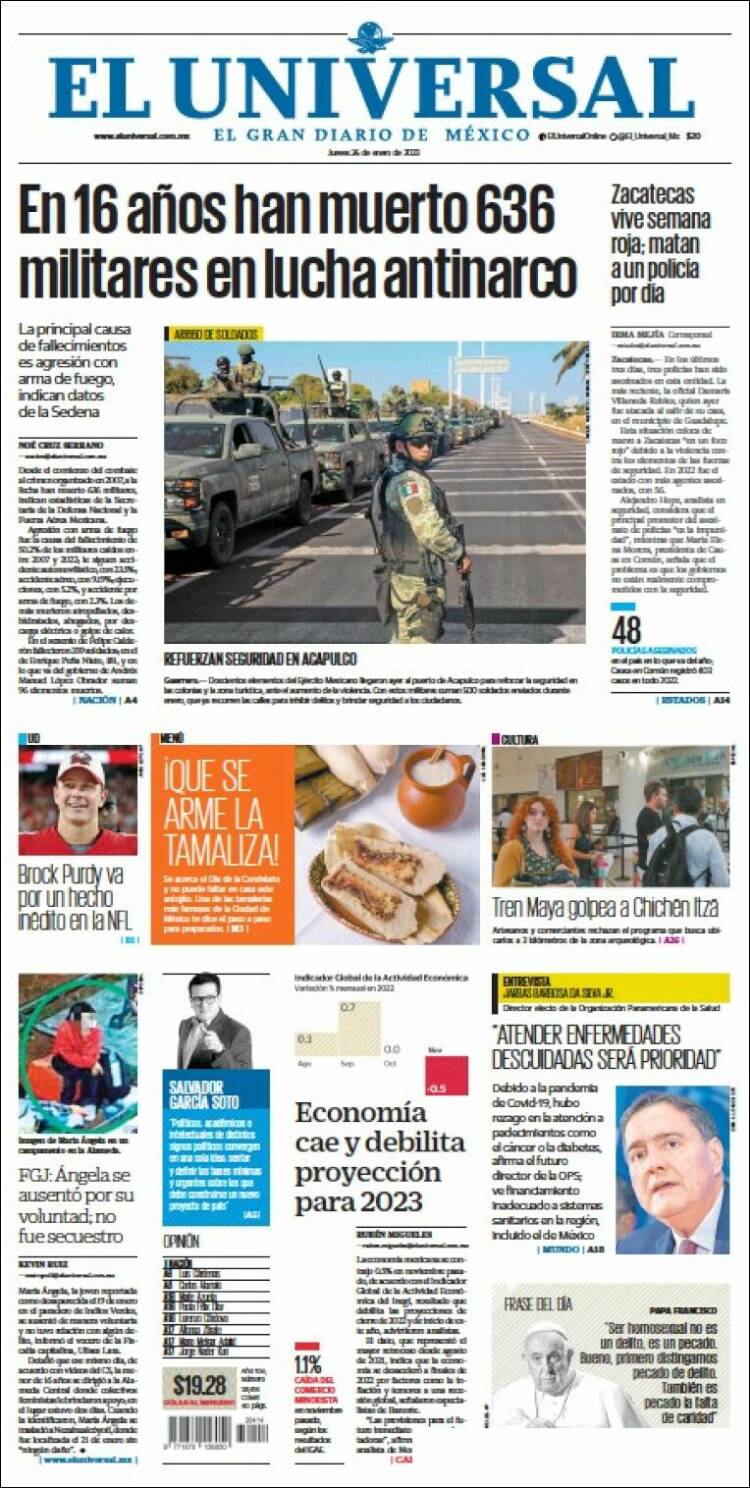 Portada de El Universal (México)