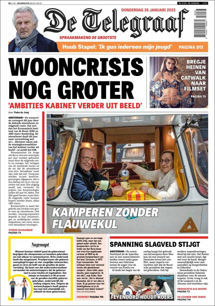 Portada de De Telegraaf (Pays-Bas)