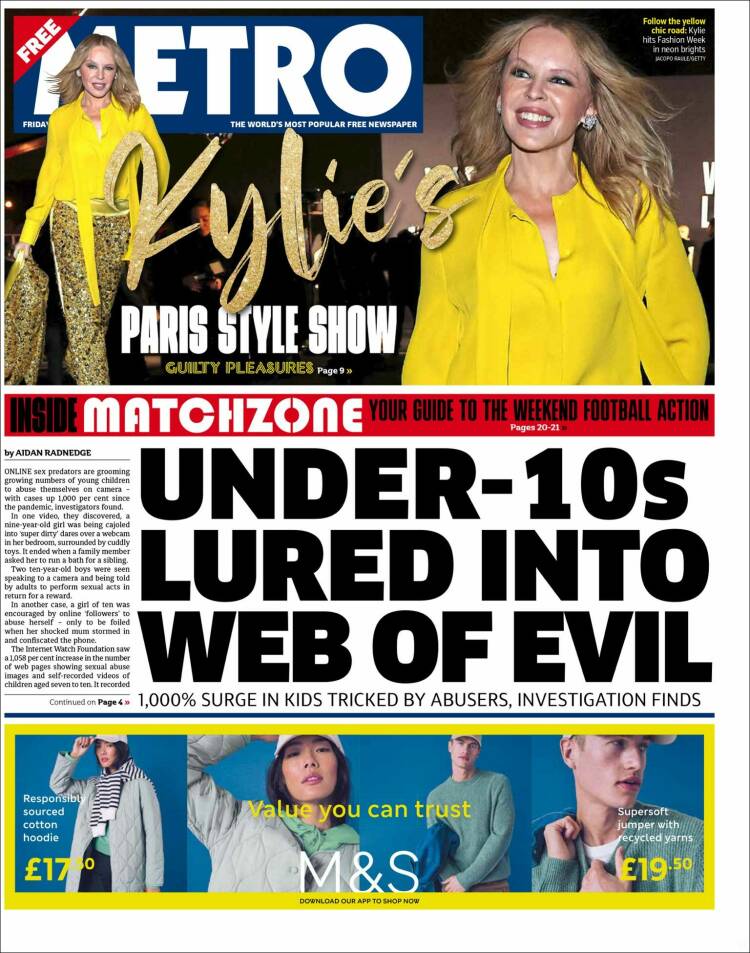 Portada de Metro (Reino Unido)