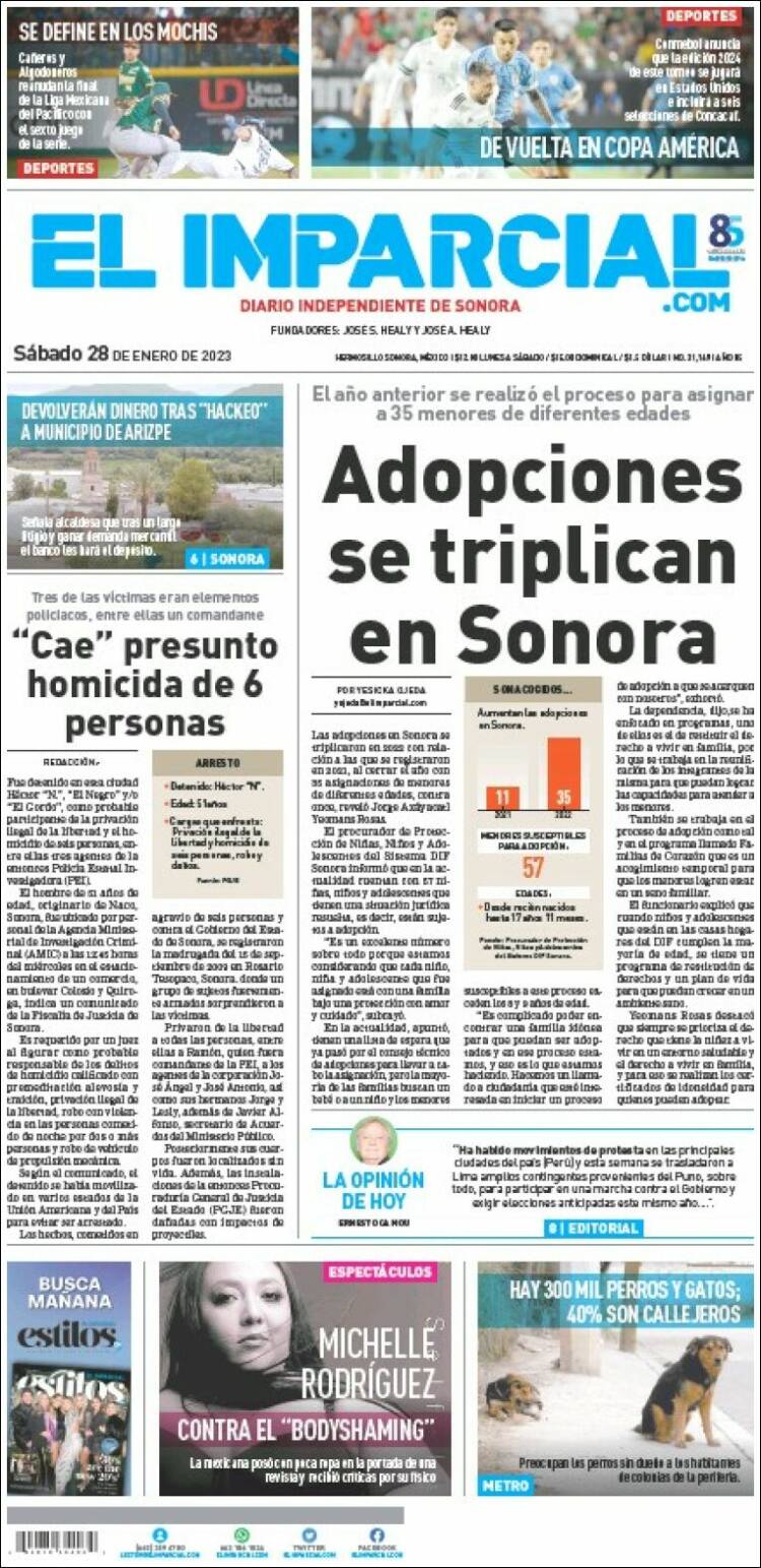 Portada de El Imparcial (Mexique)