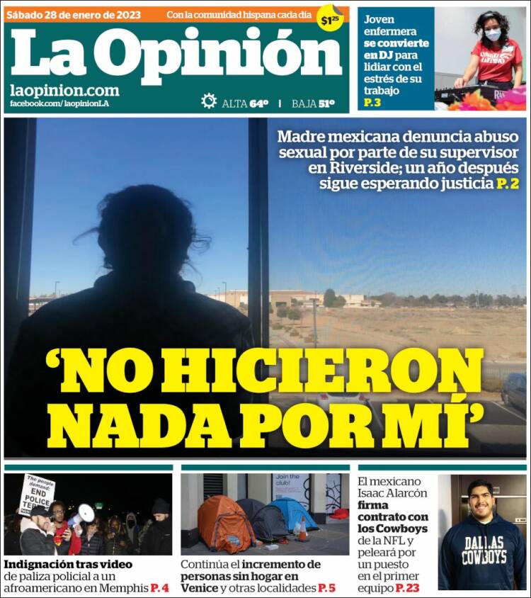 Portada de La Opinión (États-Unis)