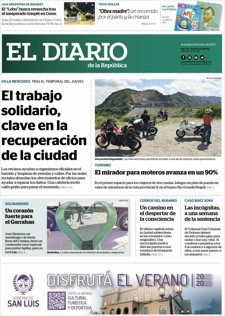 Portada de Diario de la República (Argentina)