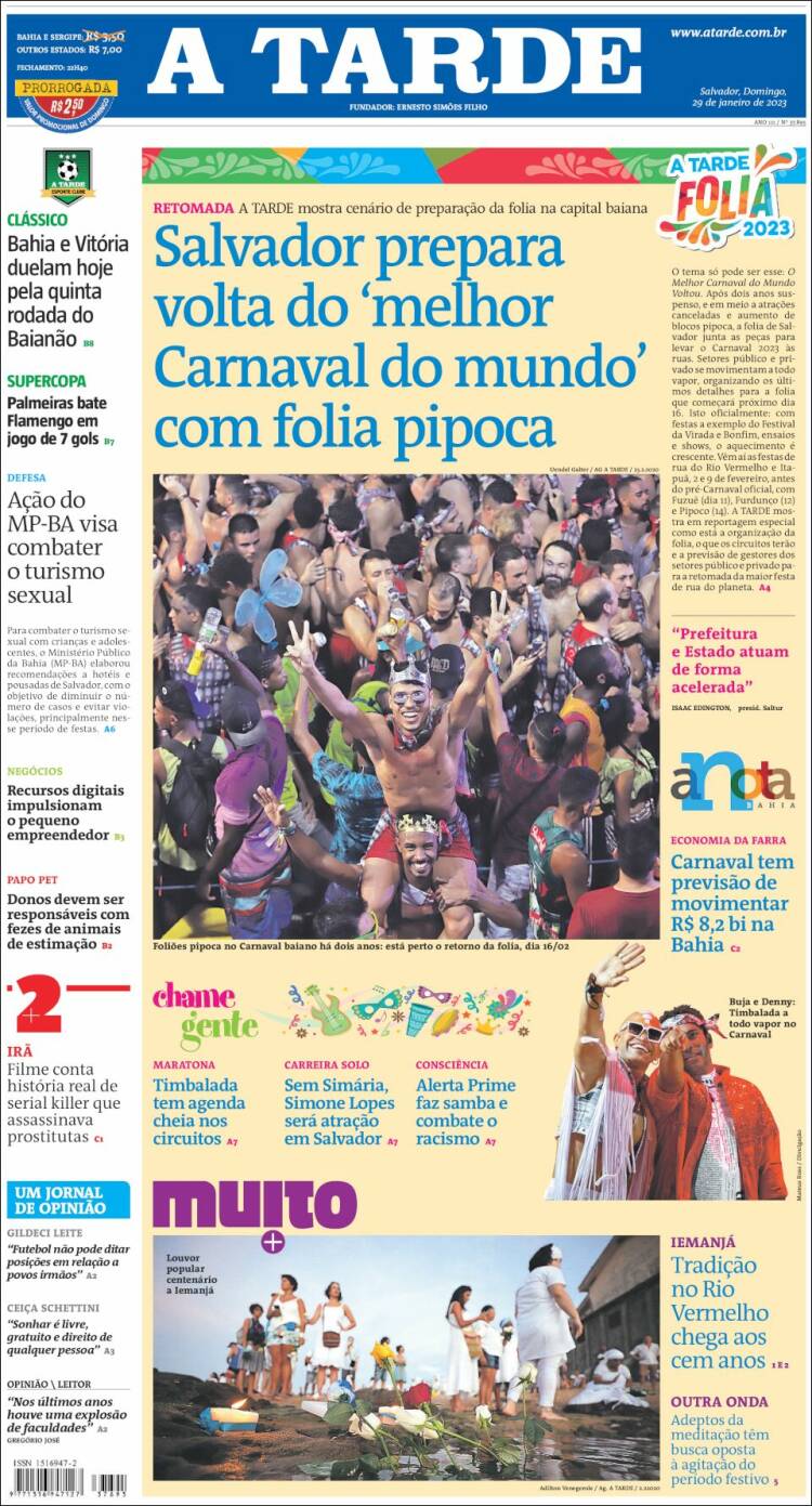 Portada de Diário A Tarde (Brasil)