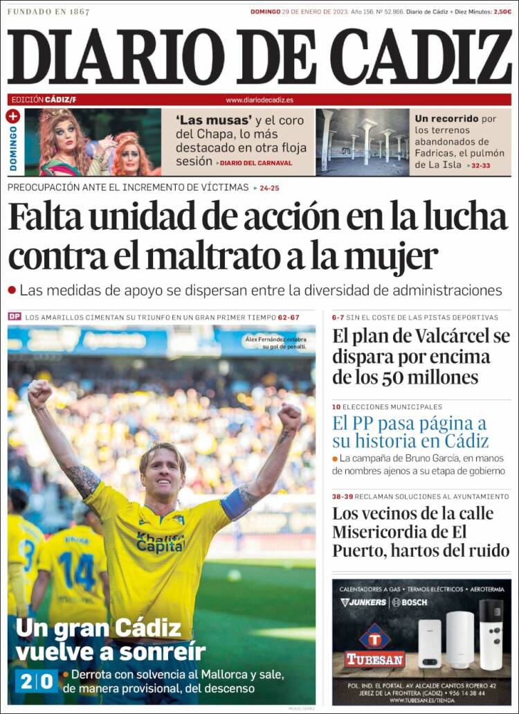 Portada de Diario de Cádiz (España)