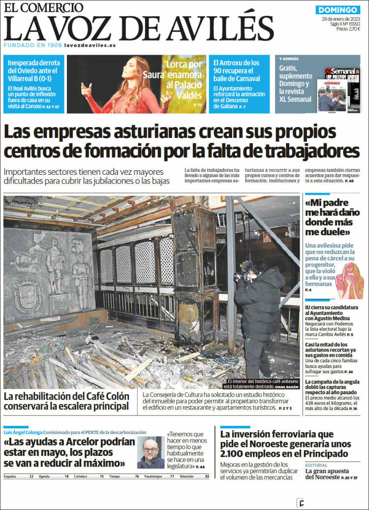 Portada de El Comercio - Avilés (España)