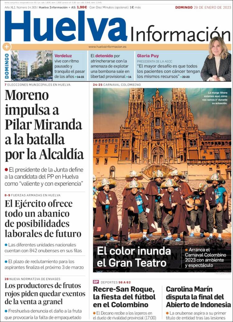 Portada de Huelva Información (España)
