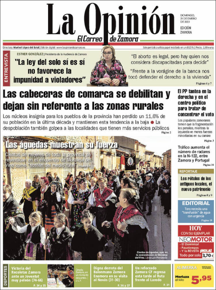 Portada de La Opinión - El Correo de Zamora (España)
