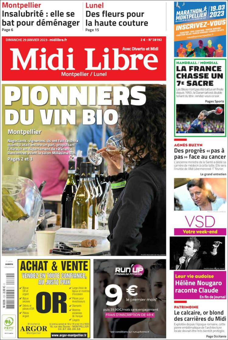 Portada de Midi Libre (Francia)