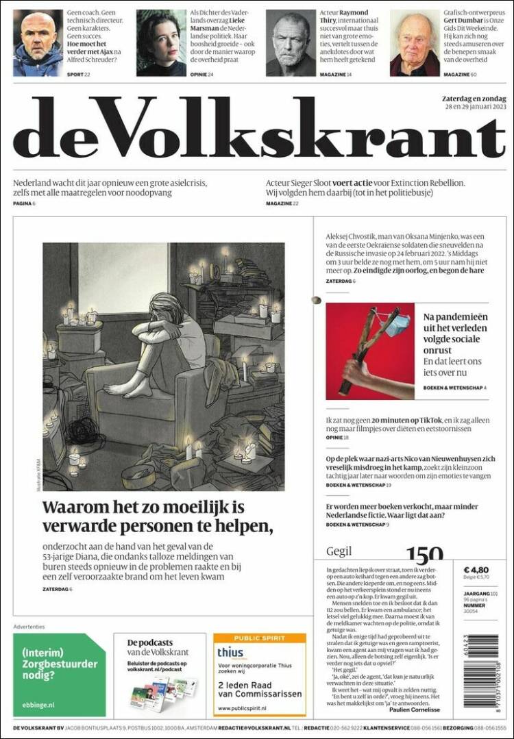 Portada de De Volkskrant (Pa&iacute;ses Bajos)