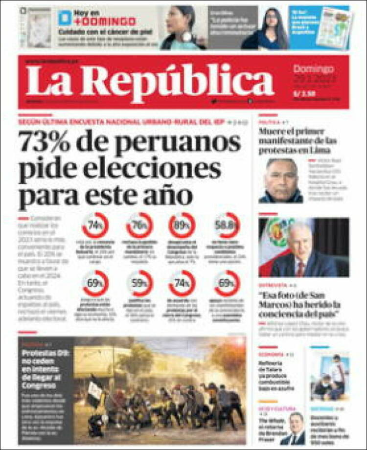 Portada de La Republica (Perú)