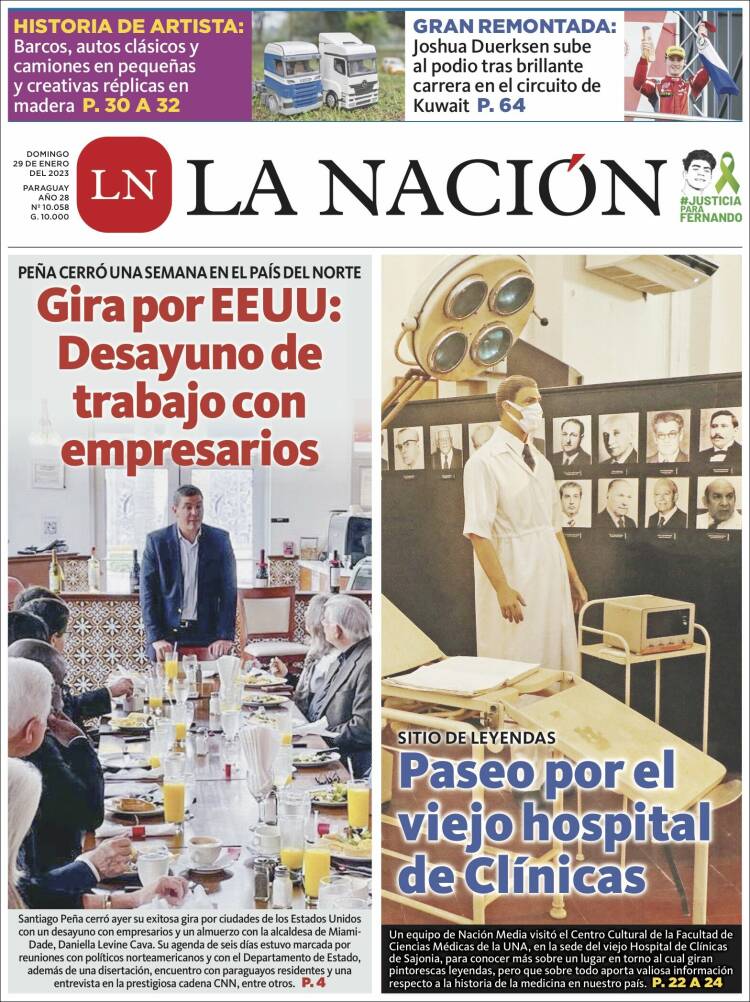 Portada de La Nación (Paraguay)