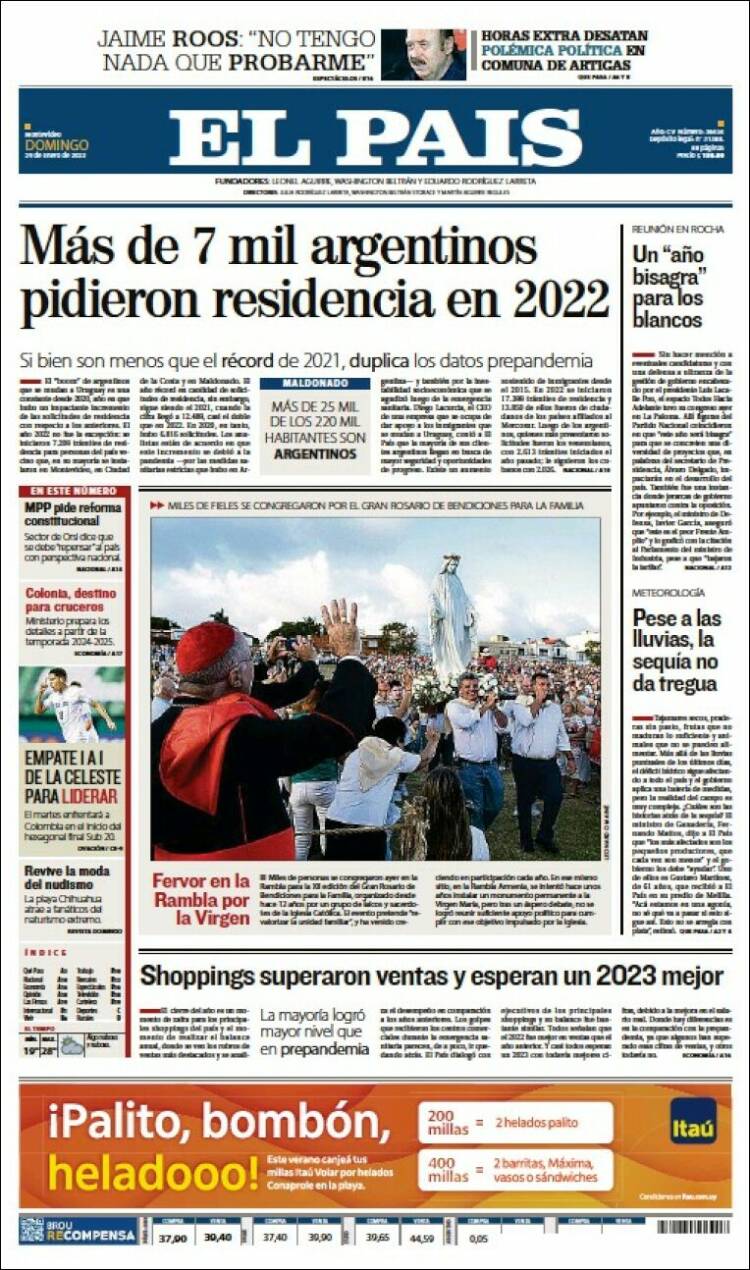 Portada de El País (Uruguay)