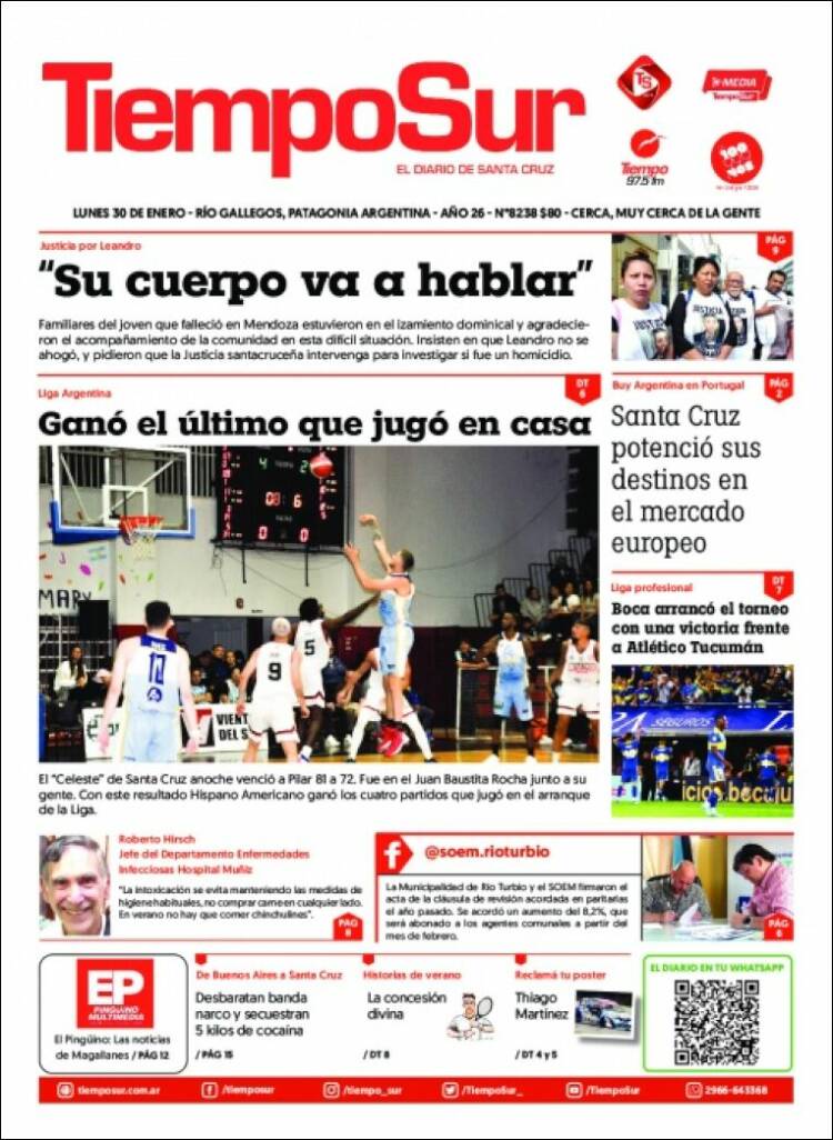 Portada de Tiempo Sur (Argentina)