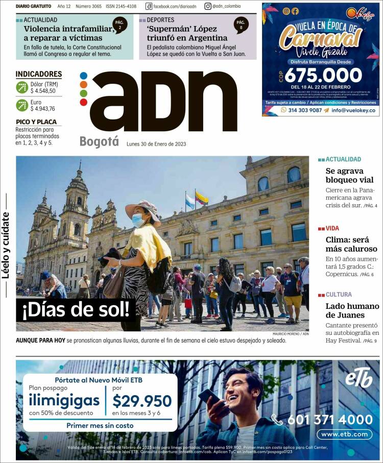 Portada de ADN - Bogotá (Colombia)