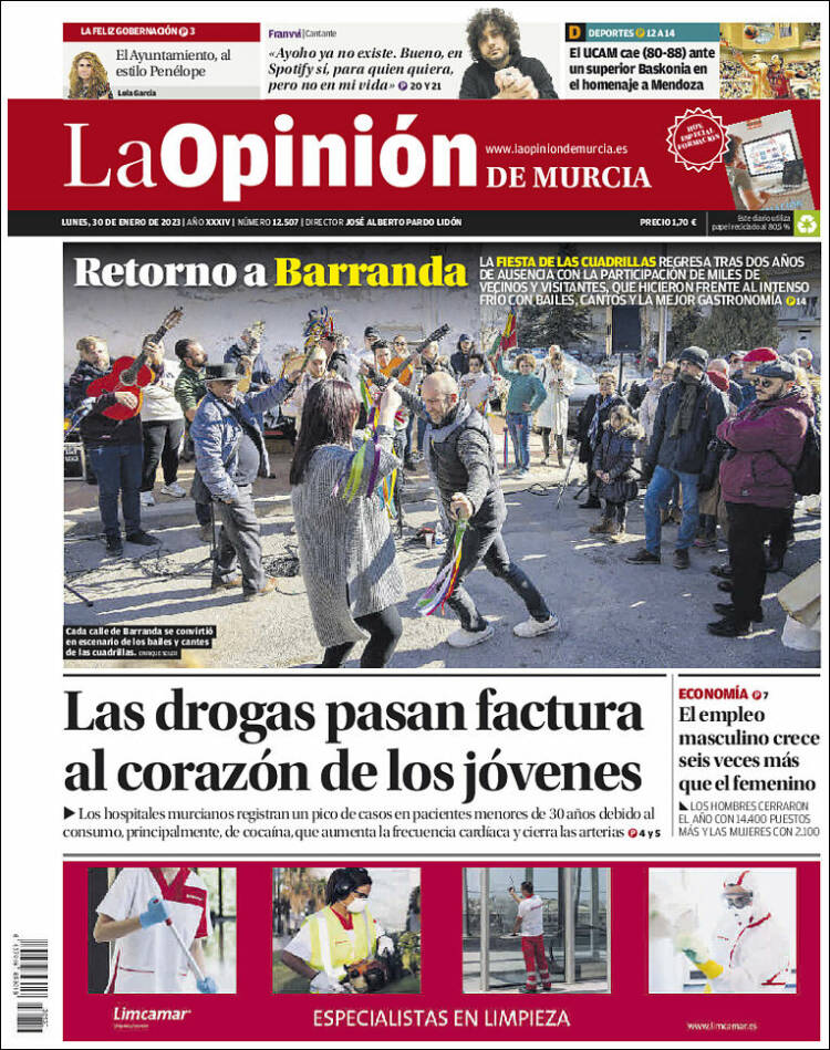 Portada de La Opinión de Murcia (España)