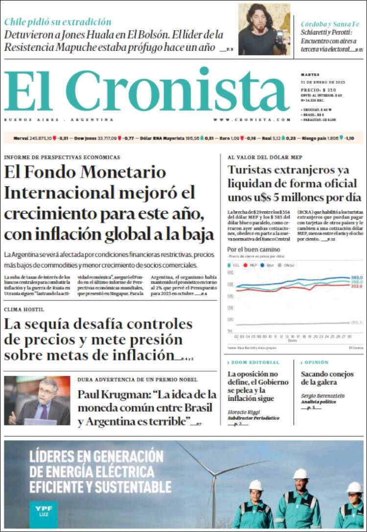 Portada de El Cronista Comercial (Argentina)