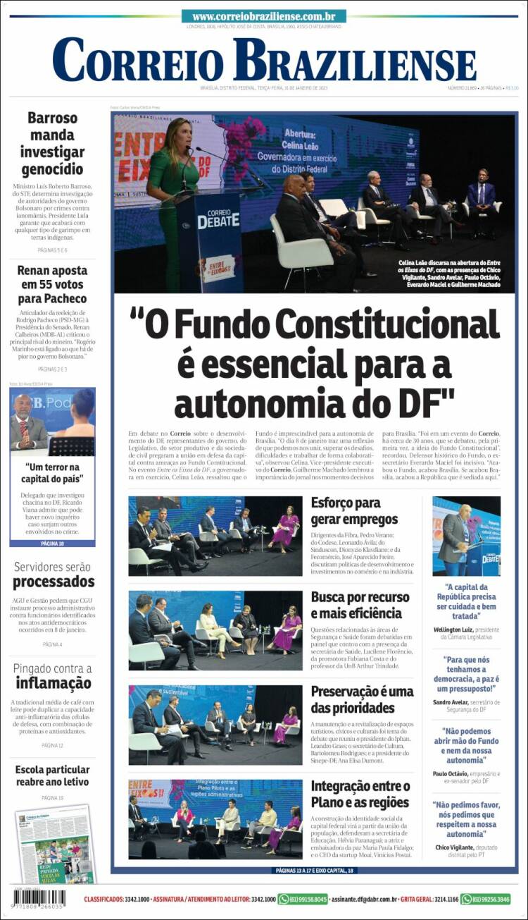 Portada de Correio Braziliense (Brasil)