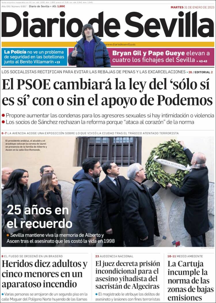 Portada de Diario de Sevilla (Espa&ntilde;a)