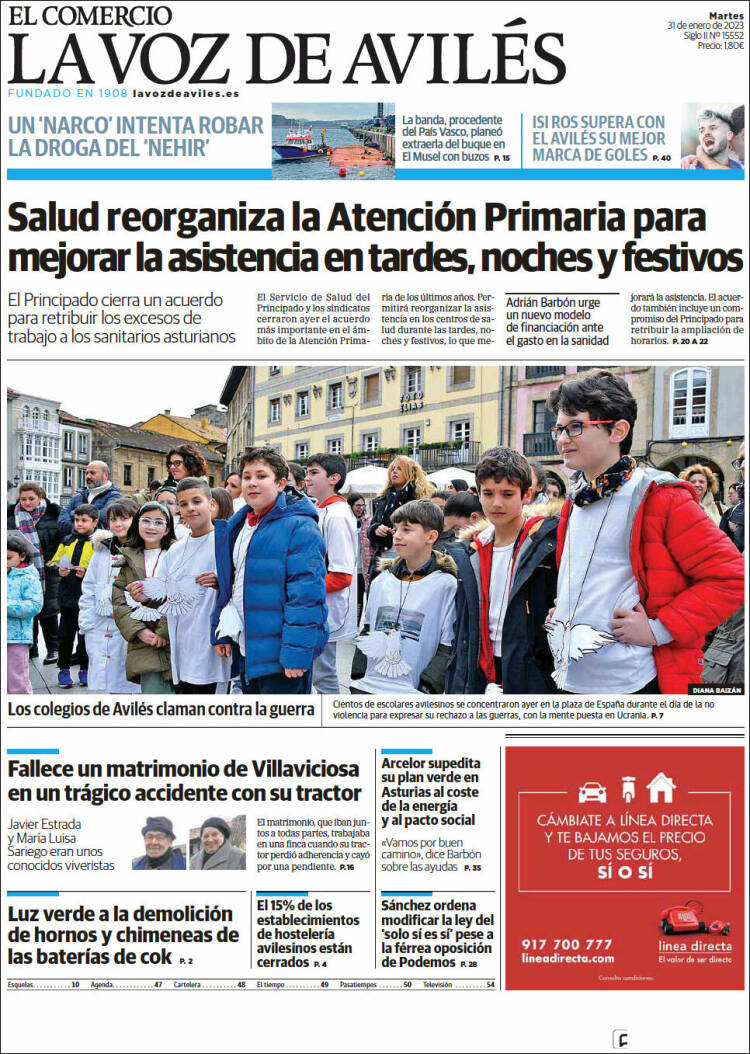 Portada de El Comercio - Avilés (Espa&ntilde;a)