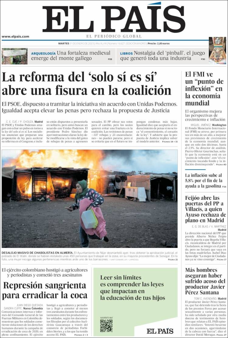 Portada de El País (Espa&ntilde;a)